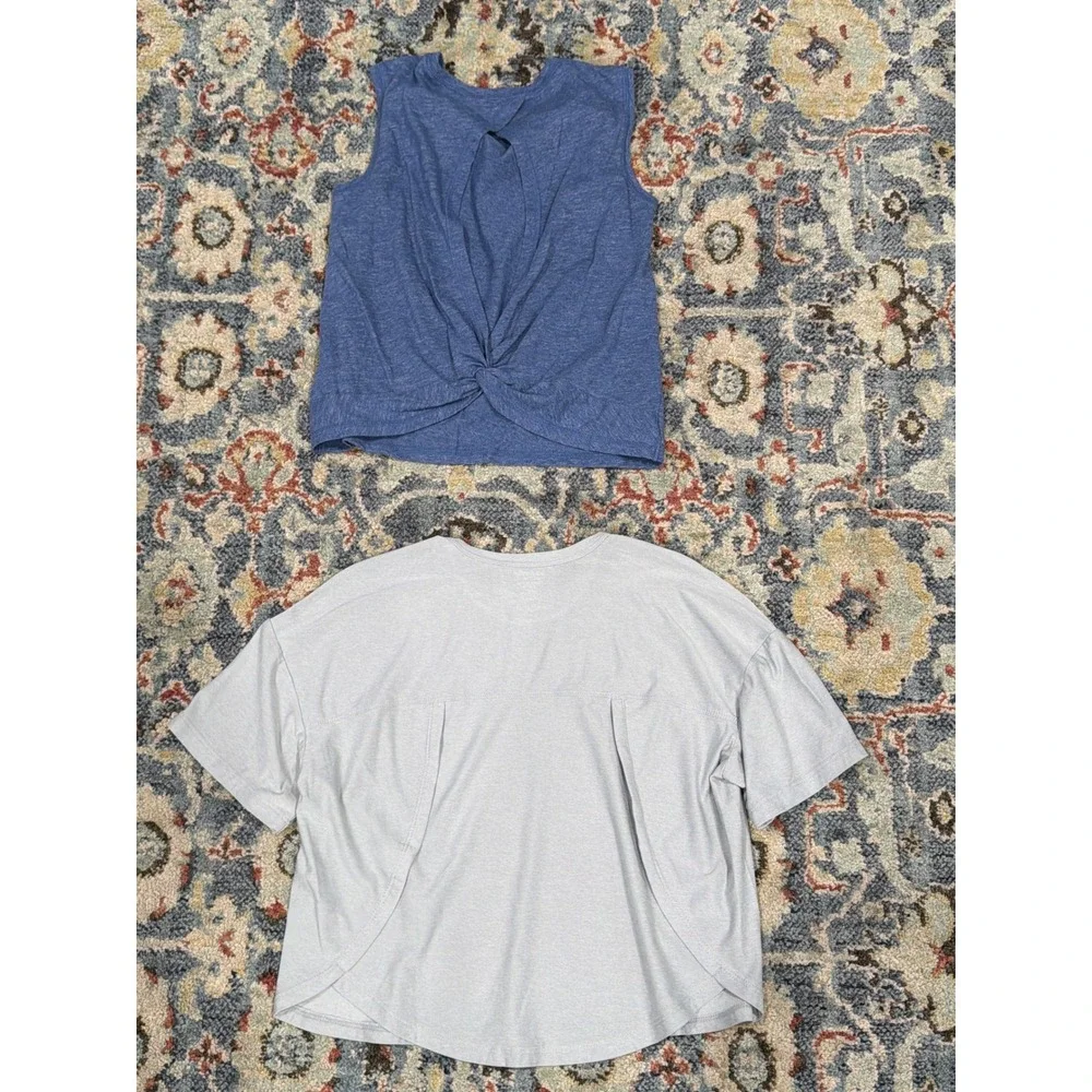 Old Navy Shirt Bundle Girls 10/12 Blue Grey Tank Tee Active Basics Casual EUC